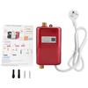 Zerodis 220V 3400W Mini Tankless Scaldabagno Scaldabagni Elettrici Elettrico Istantaneo Caldo Dispositivo Dell'acqua di Riscaldamento con Vite e Manuale per Casa Bagno Lavaggio EU Plug (EU Red)