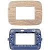 Di Tutto Per Tutti® Set 2 pezzi Placca 3 posti E Supporto 3 posti Living Light Compatibile | Per Interruttori Luce E Prese (Bamboo Legno)