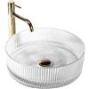 Rea Lavabo Da Appoggio Rea - Ingrid Trasparente Lavabo Bagno 400 X 400 X 130 mm Vetro (Trasparente)