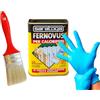 DMS Fernovus Smalto INODORE PER CALORIFERI - RESISTENTE ALLE TEMPERATURE - Colore BIANCO NEVE Satinato in conf da 750 ml con guanti nitrile e pennello inclusi!!! Bundle