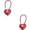 WAZUBC 2 Pezzi Lucchetti a Combinazione, Mini Lucchetto a 3 Cifre Lucchetto a Forma di Cuore Lucchetto con Password Senza Chiave Ripristinabile da Viaggio per Zaini, Armadietti da Palestra (Rosso)