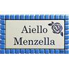GUIZZO Creart - Targa Personalizzata Nomi/Via in Ceramica, Targhetta Personalizzata Modificabile con Cornice in Mosaico, Porta Ingresso Personalizzata, Made in Italy, 17x9H cm, Azzurro/Panna
