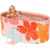 Plasaig vasca da bagno portatile adulti 123 x 52 x 53cm,2 pannelli di sostegno laterali, pieghevole, Bagno di ghiaccio 2 fori di drenaggio (Rosa)
