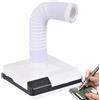 Generic Mini assorbitore di fumo con luce LED, filtro aspiratore portatile per la raccolta della polvere delle unghie, fumi di saldatura, polvere di molatura, aspirapolvere da tavolo silenzioso white