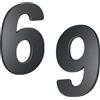 BASI Numero civico in acciaio antracite | numeri 0-9 | lettere a) - c) | materiale di fissaggio incluso | numero 6-9