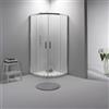 Auria Box Doccia Semicircolare 90 x 90 cm - Cabina Doccia in Cristallo Temperato 6mm, Trasparente e Scorrevole con Profilo Flat Cromato Adattabile - Facile da Installare e Pulire