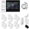 HUXGO® HXA007 Allarme casa senza fili WiFi + GSM con sirena | Kit allarme con 1x rilevatore di movimento, 12x sensori per porte e finestre, telecomando | TUYA Smartlife App