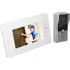Generic Kit Videocitofono, Videocitofono Multifunzione Smart Color HD AC100-240V per Villa (Spina europea)