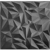 I K H E Malarka Pannelli 3D in polistirene XPS, moderni pannelli di rivestimento da parete e soffitto, pannelli da parete, leggeri flessibili, 50 x 50 cm, 3 m², 12 pezzi (nero 02)