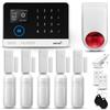 HUXGO® HXA003 Antifurto casa wireless WiFi + GSM con radio Sirena | Kit allarme casa senza fili: 5x rilevatori di movimento, 5x sensori di allarme per finestre/porte | Per Casa, Appartamento