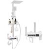 Zoobotanica Set di sistema doccia con termostato, incl. display LED, set completo di rubinetteria con doccia a pioggia da 20x 20 cm, doccetta a mano, ugello aggiuntivo e rubinetto, 4 tipi di getto, set doccia
