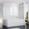 SONNI Parete Vasca da Bagno Doccia 120x140cm, Parete Vasca con Dispositivo Pieghevole a 180 °, Vetro Trasparente 6mm per Vasca da Bagno, Schermo Doccia per Vasca