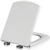 Syglawnd Sedile WC quadrato, sedile WC con chiusura ammortizzata, plastica quadrata con cerniere a sgancio rapido, lunghezza regolabile, coperchio del bagno facile da pulire, coperchio