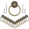 Unlorspy Confezione da 12 maniglie in metallo per tirare, anelli a goccia, per cassetti, anelli con viti per cassetti (bronzo, 4,4 cm OD)
