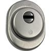 SECUREMME KIT COMPLETO DI PROTECTOR FORTEZZA - DEFENDER diametro 50mm interasse 38 con cover e piastrina antistrappo 60 HRC resistente al trapano (D.50 x h22 mm, alluminio argento F1)