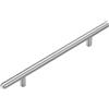 Pidynx Confezione da 10 maniglie per armadietti, 16 cm, in acciaio inox nichelato spazzolato, color argento, 160 mm, per cucina, spogliatoi e armadi, mobili da bagno (10, argento, fori centrali da 16 cm)