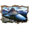 Huin 3D Adesivi da Parete,Adesivi Murali,Vista Effetto 3D Fuori dalla Finestra Decorazione Rimovibili Vinile DIY Stickers Murali per salone, Camera da Letto, Berg buco nel muro di montagna 60x90cm