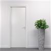 Porte Italiane, Porta Interna a Battente in Laminato High Density, Telaio in Legno e Coprifili Waterproof, con Serratura e Maniglia Hoppe Silver, 80x210 cm con Apertura DX, Colore Bianco