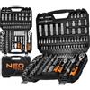 NEO TOOLS Set di 110 chiavi a bussola universali 1/2 e 1/4 in robusto acciaio al cromo vanadio con dentatura fine a 72 denti, inclusi inserti Torx, dadi esagonali