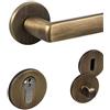 Gedotec Set di maniglie a leva | LUCE | set di maniglie a leva PZ - cilindro profilato | 1 set | set di rosette in ottone vintage | maniglia in bronzo antico per porte di stanze