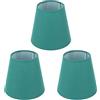 banapoy 3 Pezzi Paralumi, Paralumi in Stoffa in Tessuto Paralume Moderno Parapolvere, 5,1 X 5,5 X 3,5 coperture Paralume per Lampada a Candela E14 Lampade da Tavolo Lampade da Terra (Verde Scuro)