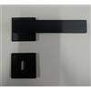 Generico Maniglia per porte interne Quadrata - Serie ANGOLO - Linea Cali' - Prodotto made in Italy - Materiale Alluminio - Rosetta e bocchetta foro chiave 50x50 (Nero Opaco)