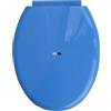 BM 4090 Tavoletta Copriwater Sedile WC Universale Standard Coperchio Toilet Seat Bagno in Plastica, Colore Blu Fissaggio dal Basso Cerniere Incluse