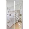 VOLLENC Tenda Magnetica, 140 x 230 cm Crittografia Tenda Anti Zanzare, Adsorbimento Magnetico Pieghevole Si Chiude da Sola, Porte per Balconi Portefinestre Bianco