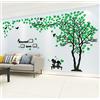 guangmu 3D Albero Adesivo da Parete, Cornici per Foto e Alberi Uccelli Adesivi Murali Fai da te Arts Wall Sticker Decorativi per Camera da Letto, Soggiorno (A Verde Destra,M)