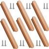 SANCHAKOU Manopole Per Mobili 6 Pezzi Anta Sagomata Maniglia In Legno Massello Cassettiera Per Mobili Maniglia In Legno Faggio 160Mm