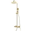 Sengfwin Dorato Colonna Doccia Ottone Retrò con Miscelatore Set rubinetto in acciaio inox oro doccia miscelatore rubinetto doccia termostato Kit Doccia Parete Regolabile Altezza