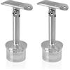 PRIOstahl Supporto per corrimano in acciaio inox per corrimano regolabile Ø 33,7 mm x 2 pezzi