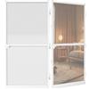 YRHome Zanzariera per porta, zanzariera fino a max. 120 x 240 cm, con telaio in alluminio, kit fai da te con tessuto in fibra di vetro, colore bianco