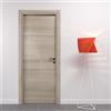 Porte Italiane, Porta Interna a Battente in Laminato High Density, Telaio in Legno e Coprifili Waterproof, con Serratura e Maniglia Hoppe Silver, 70x210 cm con Apertura DX, Colore Rovere Orizzontale
