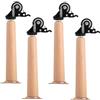 DSWZLQDXB 4 Piedini per Mobili con Rotelle con freno Gambe per Mobili In Legno Massello Forma Rotonda Piedino di Sostituzione Gamba del Tavolo Piedi del Divano (30CM,straight cone)