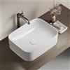 EMKE Lavabo Rettangolare in Ceramica, 505 x 380 x 150 mm, Lavabo da Appoggio in Ceramica, Bianco Brillante
