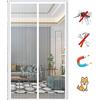MOZTBH Zanzariera Magnetica per Porta, Traspirante Anti Zanzare Insetti Rete Tenda Chiusura Automatica, Porta Zanzariera Totalmente Calamite, per Balcone Patio- White-a|| 80x260cm(31x102inch)