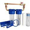 TOODO Portafiltro Doppio Acqua 93/4 20/27f Con Cartuccia By-pass 20µm E Polifosfato
