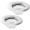 Hilltop Confezione da 2 - 5,7 cm top/2,5 cm cestino, acciaio INOX Slop, Utility, filtro per lavello per bagno e cucina. 1/40,6 cm fori.