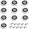 Hoobao 10Pcs Rotelle per Box Doccia,Set di Rulli per Porte Doccia 25mm,Ricambio Cuscinetti per Porta Scorrevole,Scorrevole Guide di Scorrimento per Porte con Viti per Porta Della Doccia
