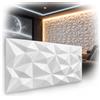 I K H E Malarka Pannelli 3D in polistirene XPS, moderni pannelli da parete e soffitto, pannelli da parete, leggeri flessibili, 100 cm x 50 cm, 18 m², 36 pezzi (bianco 03)