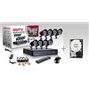 allarmshop KIT VIDEOSORVEGLIANZA h264 CCTV 8 CANALI TELECAMERA INFRAROSSI DVR 8 CANALI - 8 ALIMENTATORI - 8 PROLUNGHE - HARD DISK 500 GB