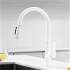 ZPSPZ Rubinetto Lavello Cucina 3 Vie con Doccetta Estraibile Girevole Ottone Rubinetto 3 Vie Cucina Acqua Purificata Acqua Fredda e Calda-Bianco