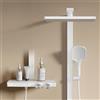 EMKE Colonna Doccia Termostatica, Bianco Opaco, Flusso Regolabile, Doccia Pioggia 36x24 cm, Doccia a Mano con 4 Getti, Include Barra Doccia e Tubo, Sistema Doccia Termostatico