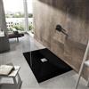Bagno Super Piatto Doccia Nero, Luxury, in Mineralmarmo, rivestimento in Gelcoat 2 mm, slim 3 cm, massa piena e tagliabile (70x100)