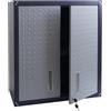 Mendler Armadio pensile HWC-O52, armadietto a muro, garage, con serratura, in acciaio 77x77x31cm - grigio chiaro/grigio scuro