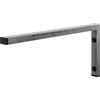 HOLZBRINK Supporto per mensola in metallo 45x20 cm HLA-B (1pz) | Supporto per mensola lavabo da appoggio, reggimensola da muro | Colore: Acciaio Grezzo Laccato