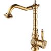 STRAFBRG Rubinetto da cucina Rubinetto da bagno in ottone antico, miscelatori da cucina classici retrò for lavabo, rubinetto for acqua con maniglia singola girevole intaglio Stile semplice monoforo(SLT0681L)