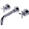 XJTNLB Miscelatore per Lavabo a Muro Rubinetteria a Parete Doppia Rubinetto Bagno Lavabo Rotazione Rubinetteria Bagno-Chrome-B