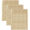 DecoMeister Porte a Lamelle in Legno 594x720 mm Confezione da 3 - Porta Lamella Pino Massiccio - Anta per Armadio a Persiana Aperta - Frontali Mobili e Antine per Guardaroba - Legno Naturale Grezzo